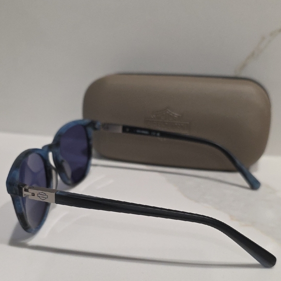 NWOT Men's Blue Harley-Davidson Sunglasses with Case - Picture 5 of 9
